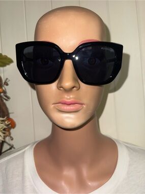Oversized Black Square Sunglasses | Dark Lens Statement Shades
